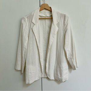 White soft linen blazer